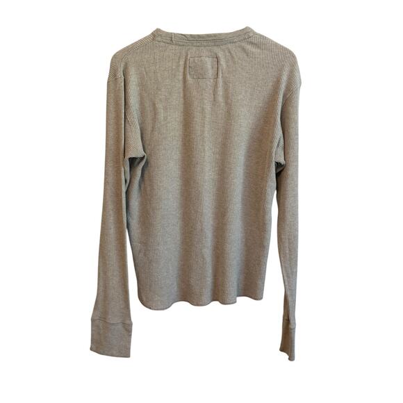 Y2K American Eagle Shirt Mens XL Gray Thermal Waffle Vintage Fit Logo Grung - Picture 2 of 11